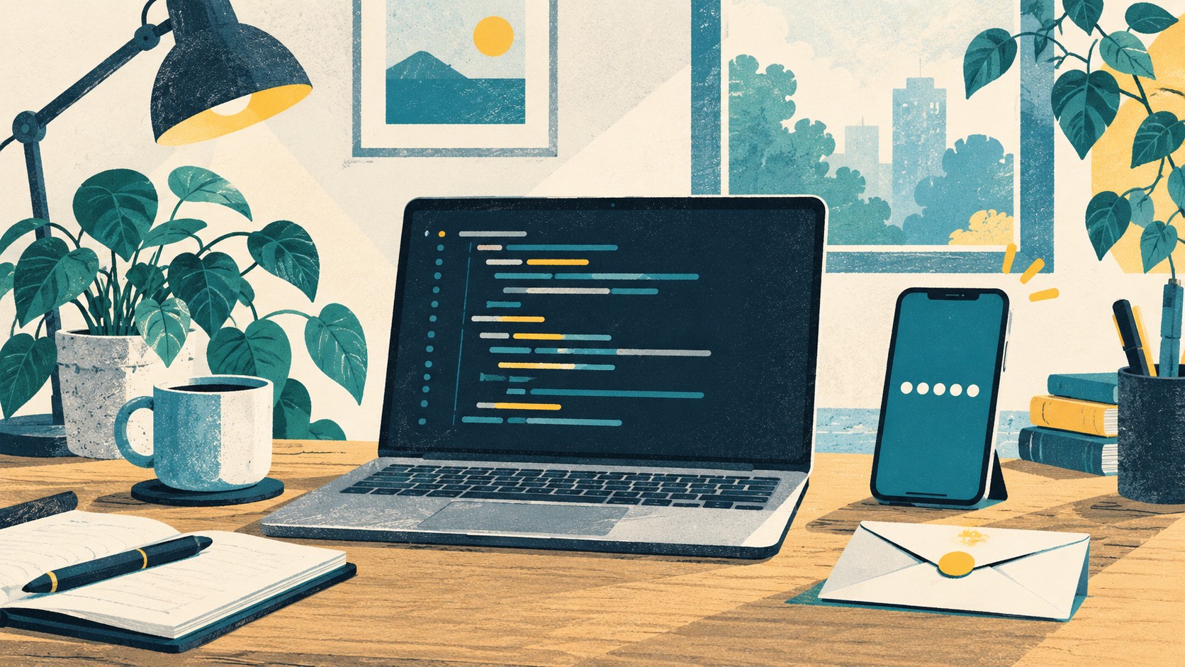GitHub 开启双重验证后，哪些恢复资料必须保存？主题原创插画